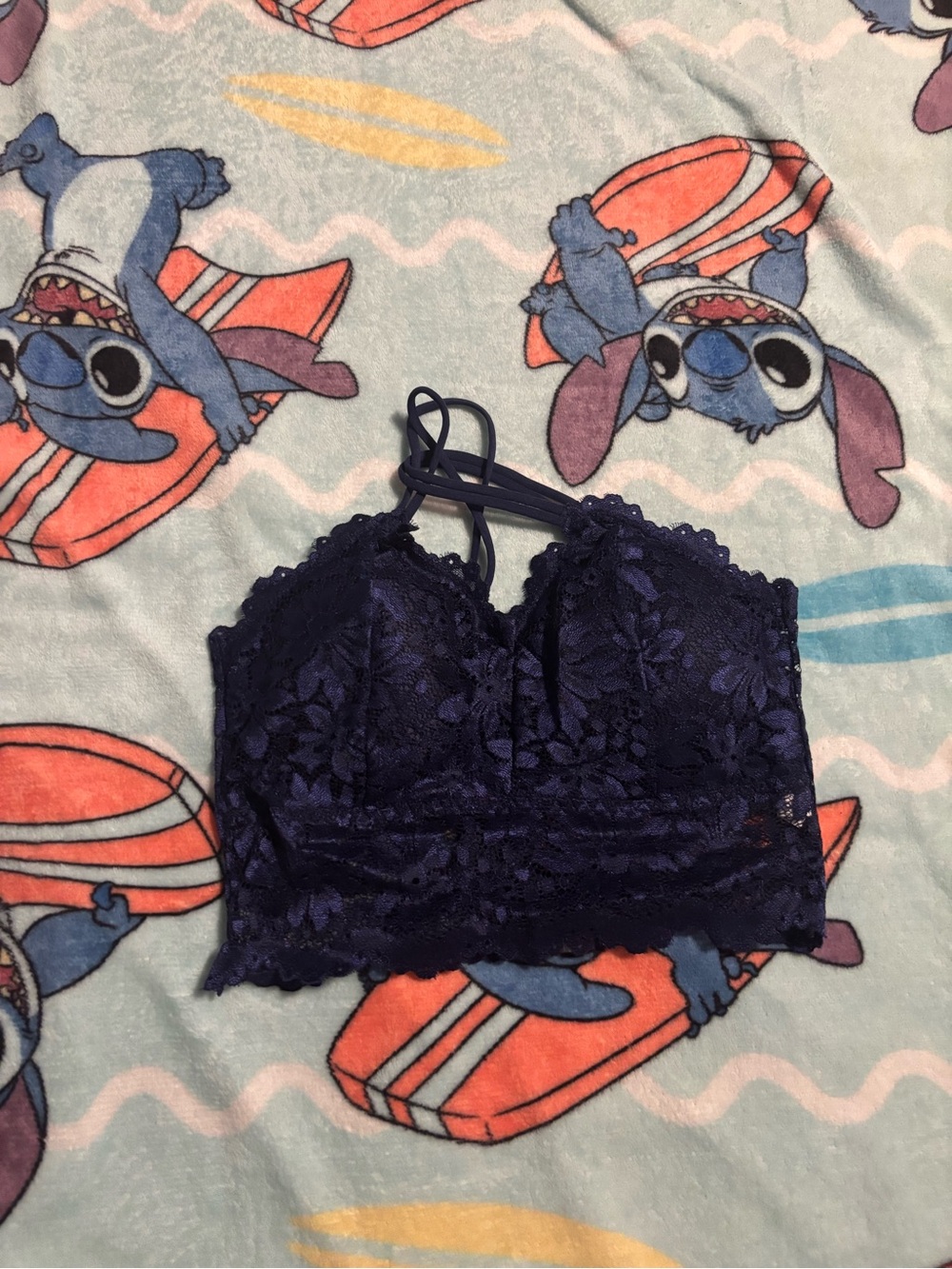 Lace Bralette Crop Top - Deep Navy new